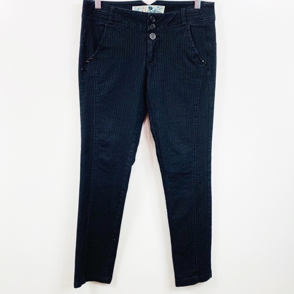 Jolt Pinstriped Dark Gray Skinny Pants Small